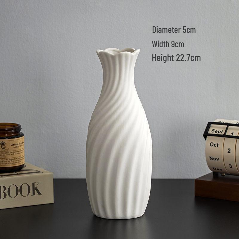 Modern Nordic White Ceramic Vase - Light Luxury Ins Style for Home Decoration and Flower Arrangement