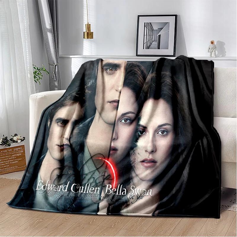 Twilight Movie Printed Blanket Vampire Love Story Flannel Throw Blanket Werewolf Soft Lightweight Warm Blanket Bed Sofa Cover