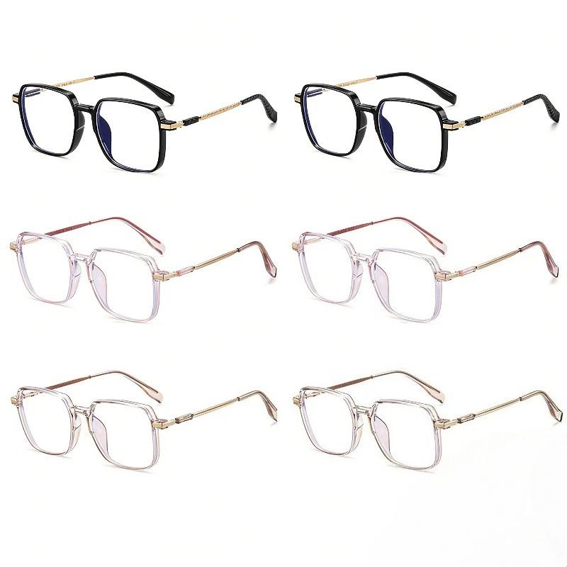

6pcs Ladies Oversized Rectangular Reading Glasses with Y2K Style Full Frame Design Suitable for Daily Reading Use +350
