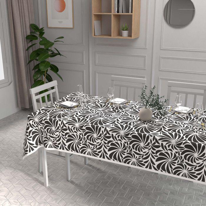Nappe imprimée anti-tâches rectangle 140X240 cm HARMONIA, par Soleil d'Ocre