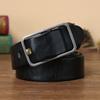 Stainless Steel Button Head Belt Men'S Genuine Leather Thickened Smooth Surface First Layer Cowhide Retro Casual Versatile Youth Denim Belt