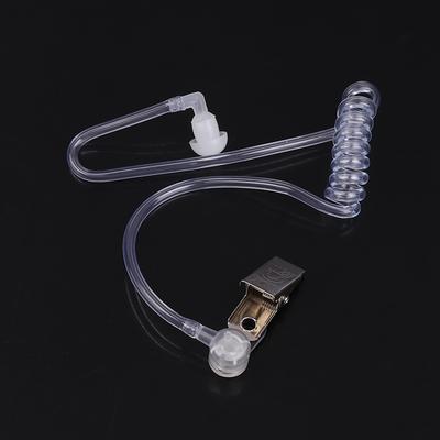 Zwei-Wege-Radio-Headset Akustikschlauch Einzelner Luftkanal Ersatz Transparenter Spulen-Luftschlauch Ohrstöpsel Mit Metallclip