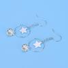 BELLA BOX S925 Sterling Silver Needle Star Tassel Zircon Geometric Earrings Moonfall Star Pearl Earrings