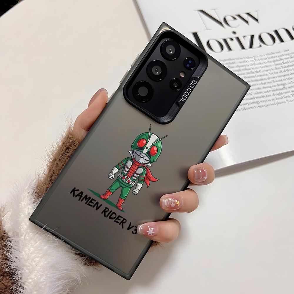 Classic K-Kamen Rider Phone Case For Samsung Galaxy S25 Edge S24 S23 S22 S21 S20 Ultra Funda Silicone Silver Cover