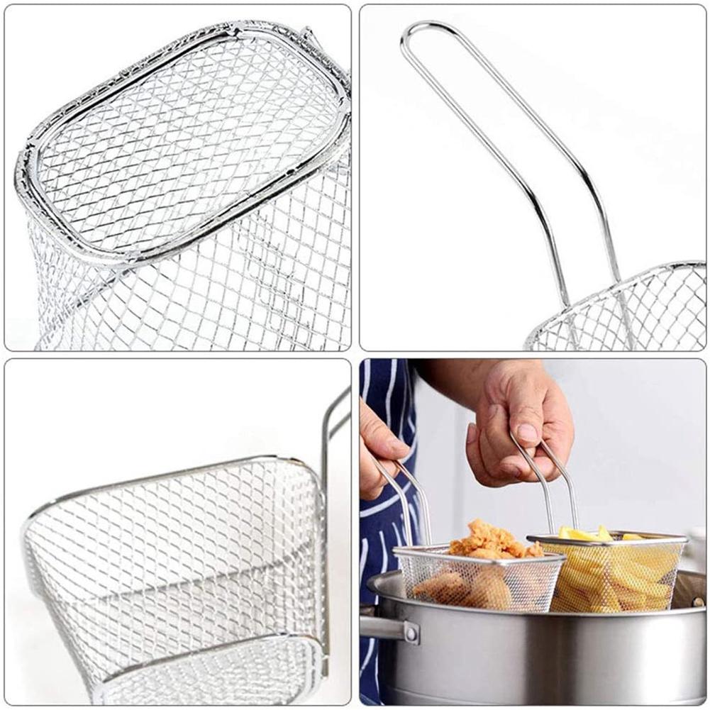 Good-Mini Fry Baskets, Mesh Wire French Fries Chip Basket Net, Food Presentation Baskets French Fry Holder For Kitchen