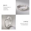 Minimalist Geometric Couple Rings Set Men Women Adjustable Sterling Band Ring Finger