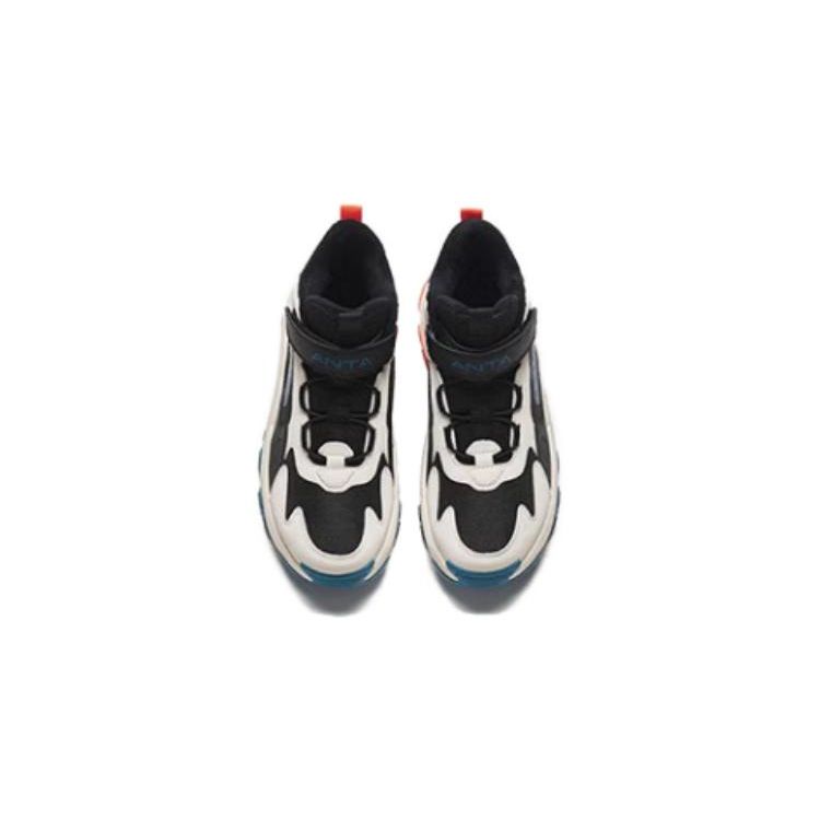 Anta Kids Casual Versatile Non-Slip Wear-Resistant Shoes Kids Shoes Black Blue A312346922-2