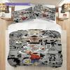 Anime Faces Quilt Set Vibrant Fans Bedding 1 Duvet Cover 2 Pillowcase Without Core Christmas Birthday Gift Bedding Set