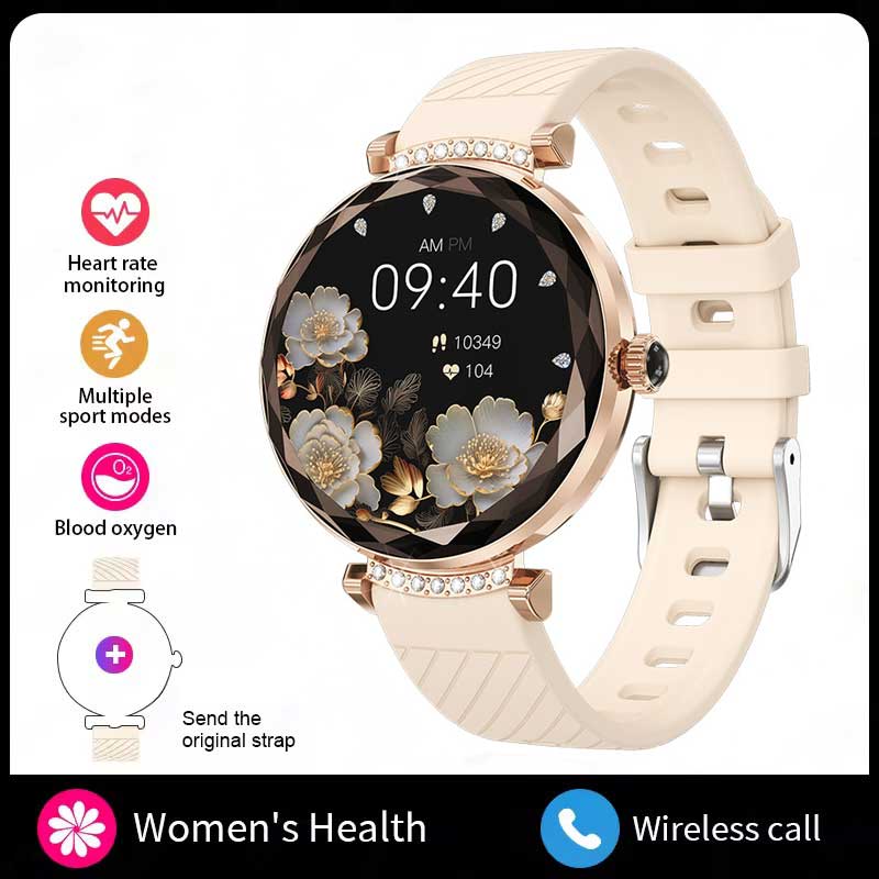 LUCKY START Fashion Smart Watch Women Bracelet Heart Rate Monitor Custom Dial Sports Fitness Watch Ladies Waterproof Smartwatch Android