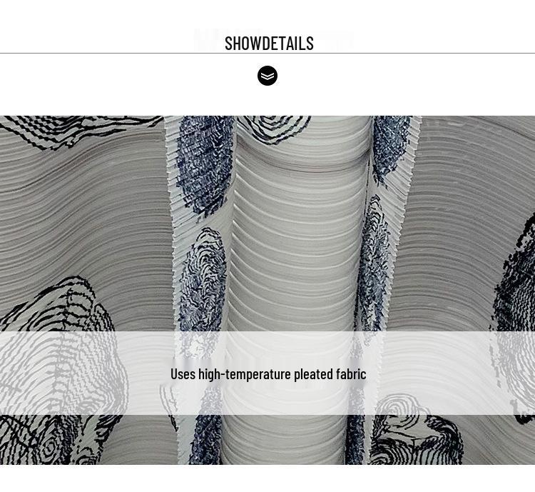 Trenci elegant de vară plisat pentru femei - Mărimi mari, Imprimat, Cardigan și Robă lungă în stil oriental mijlociu.