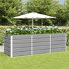Planter Light Grey 240 X 80 X 75 Cm Steel