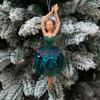 Christmas Ornaments Stree Decoration Girl Bithday Gift Xmas Plastic Hanging Decoration Dancing Silver Tutu Ballerina Christmas Gifts