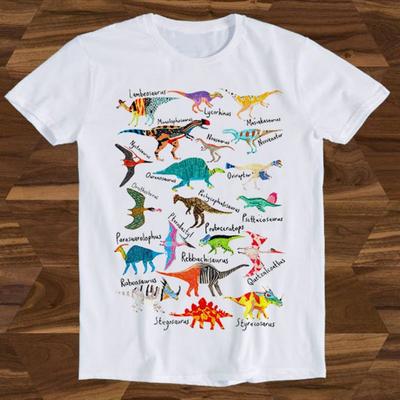 26 Dinosaurs Names And Pictures Kids Novelty Hilarious Witty Humor Birthday Des Unisex T-Shirt