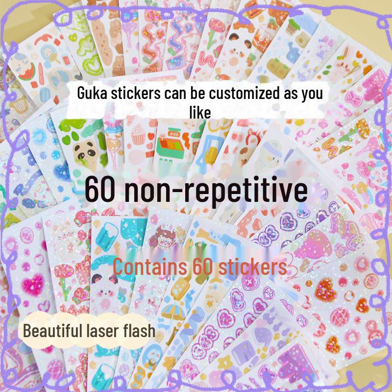 

Набор водонепроницаемых наклеек для блокнота Guka Korean Creative Laser Inspired