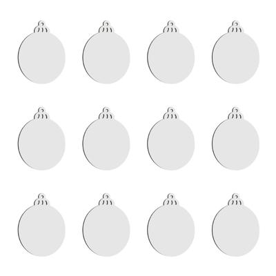12 Peças Enfeites em Branco para Sublimação Pingente para Transferência de Calor Personalizável Decoração de Árvore de Natal para a Temporada Festiva