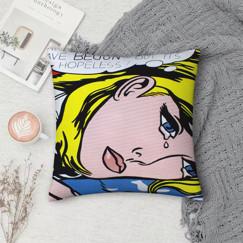 Art R-Roy Lichtenstein Womens Tears Pillow Case Pillow Cover Case Square For Home Use Living Room Sofa Cushion Cover Decoration
