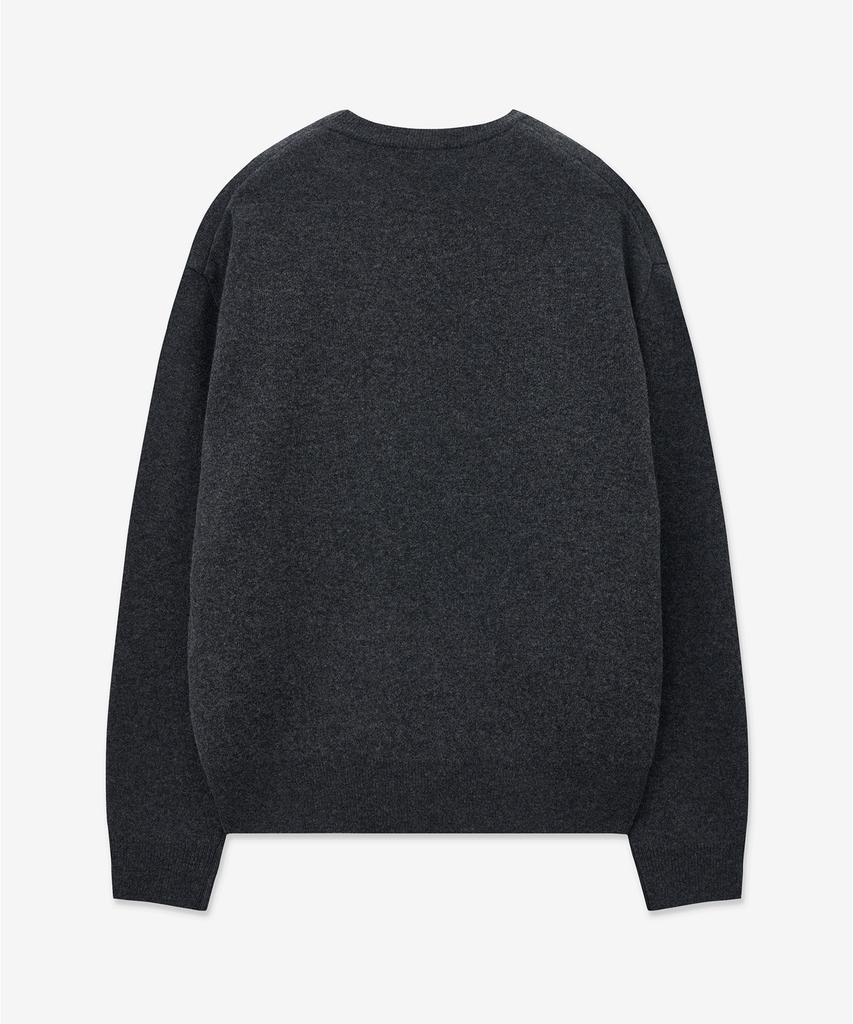 Tienjiti Wool Blended Round Neck Sweater (Dark Gray) Tnsw5F105Cg