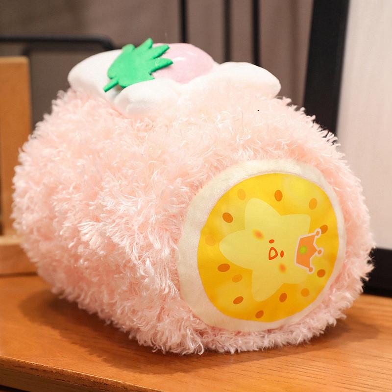 Adorável Pelúcia Macia de Pão de Chocolate Macaron Rolo Suíço Animal de Pelúcia Presente de Aniversário