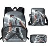 Set Zaino Scolastico CR7 per Bambini Tessuto Oxford Borsa a Doppio Scomparto con Tasca Frontale Astuccio Tracolla Ergonomico Dorsale