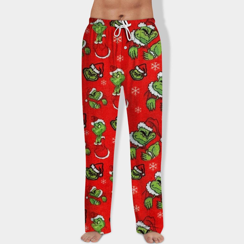 Men's Allover Printed Home Pants Sleeping Pajama Pants Long Pants Pajama Pants Yoga Pants