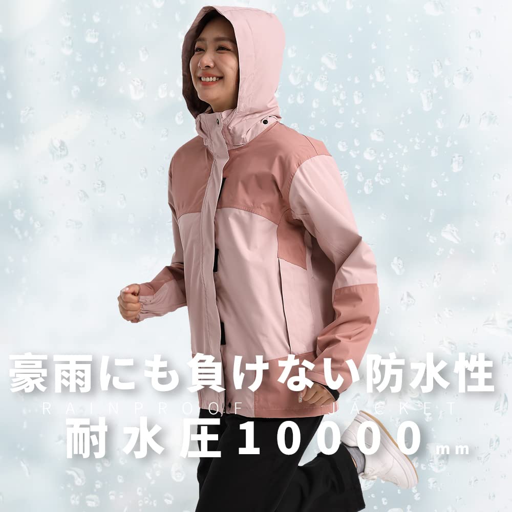 Arashiyama Golf Rain Suit and Mountain Waterproof Size Women's Set, Raincoat, Windbreaker, Parka, (Pink, M)