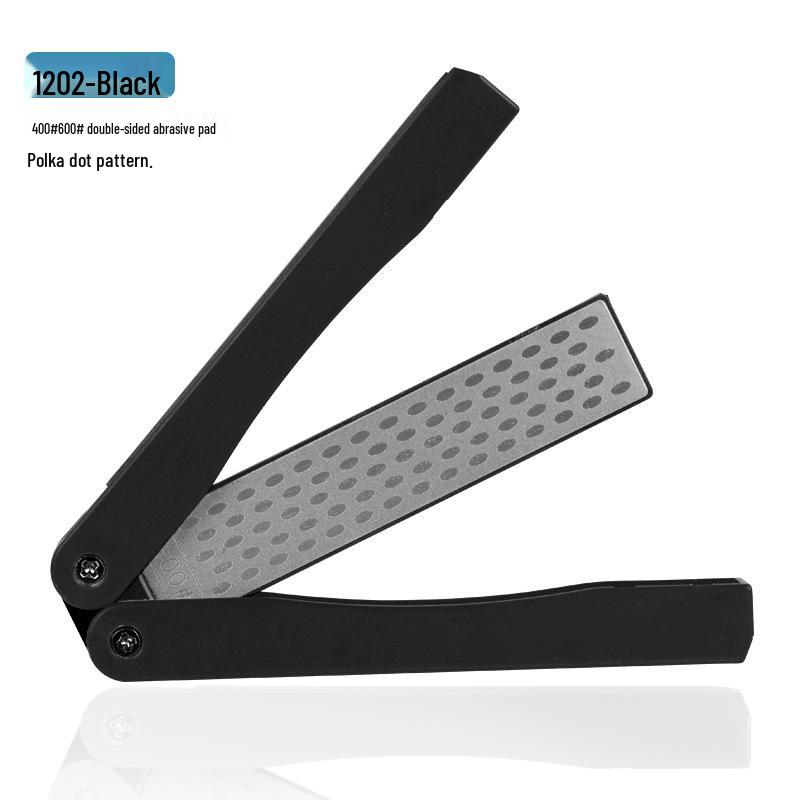 Premium Dual-Sided Outdoor Black & Orange Portable Diamond Whetstone Sharpener