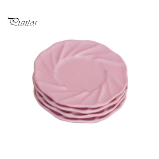 

4 шт., блюдо для кукольного домика, миниатюрная тарелка тонкой работы, кухонное сервировочное блюдо для аксессуаров для кукольного домика розовый