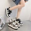 High top thick baseplate shoes women's new black and white panda color heightening versatile star velvet casual shoes