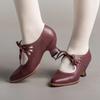 Spring Women's Shoes Hollow Out High Heels Lace Up Large Women's Casual Shoes
