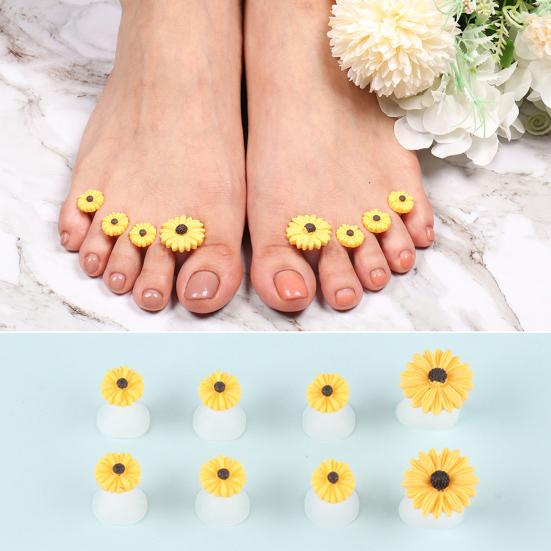 8Pcs Toe Separator Non-slip Washable Stain-resistant Sweat-absorbent Stable Soft Foot Finger Separator Nail Salon Supply