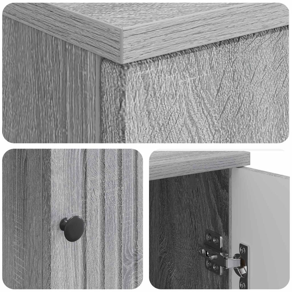 Desk Grey Sonoma 142.5 x 50 x 75 cm Engineered Wood