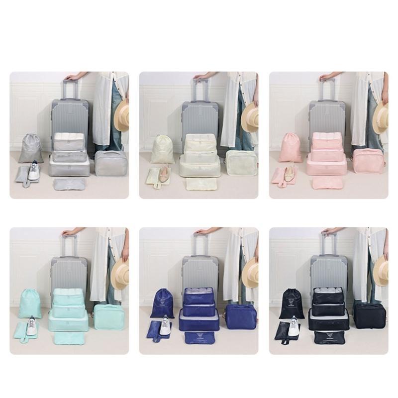 652F Seven-Piece Storage Suit Travel Clothes Storage Pouches with Drawstring Bags