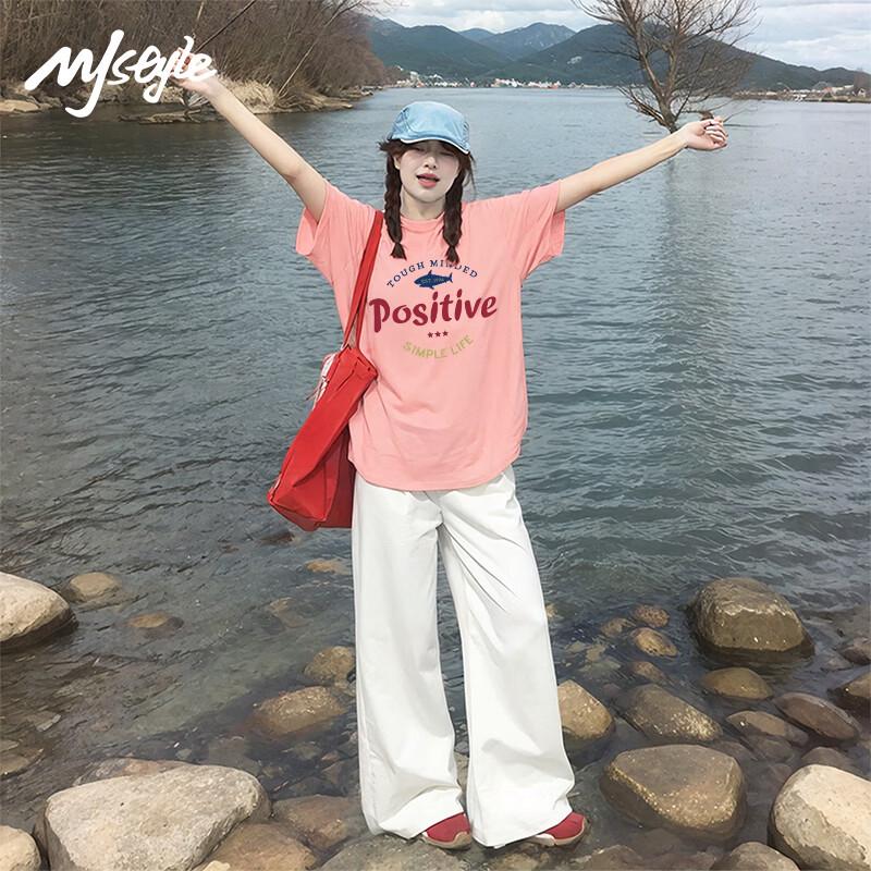 MJ Style Women's Fish Silhouette 100% Cotton T-Shirt