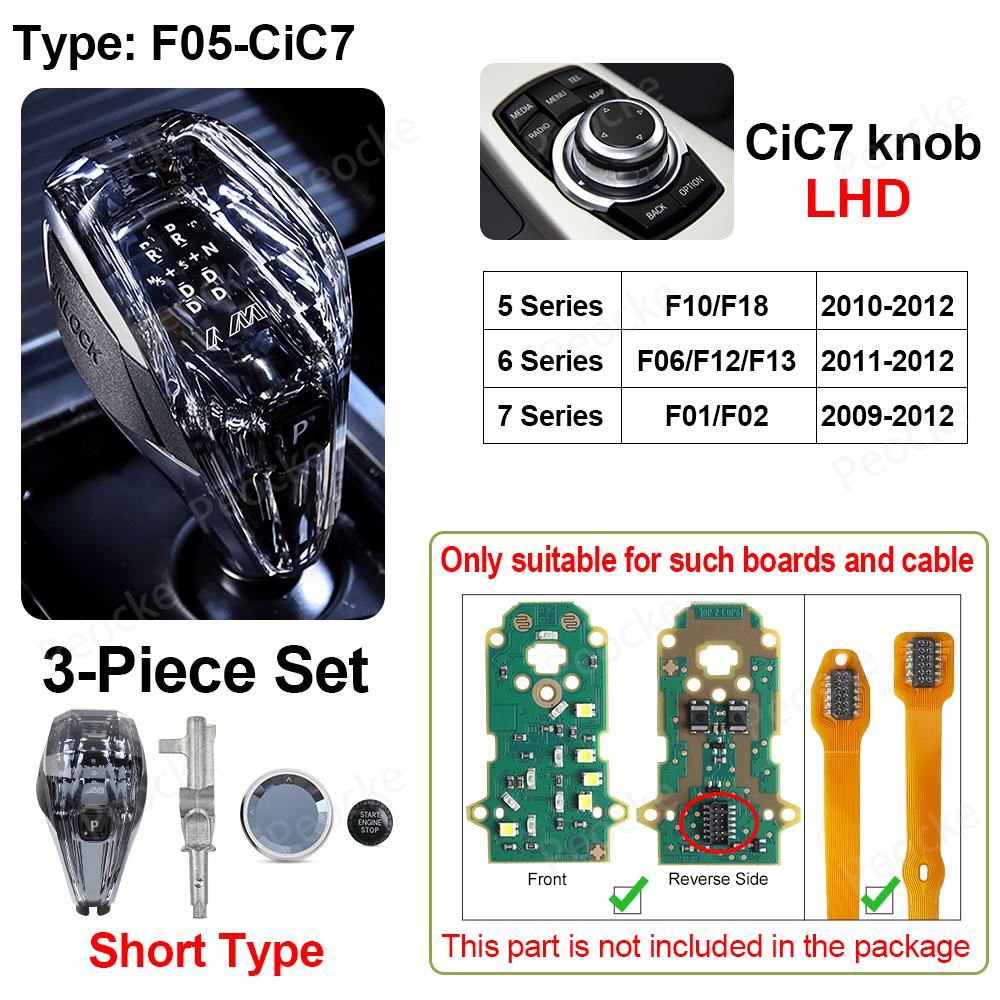 Crystal Gear Shift Knob Short Rod Type For BMW F33 F34 F36 F26 F20 F30 F22 F23 iX3 G08 G12 G32 G02 F18 F10 G30 Gearbox Handle