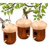 3 Pack Wooden Hummingbird House for Outside Hanging Humming Bird Nest Garden Gifts Window Decoration for Nature Lovers