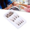24pcs Unhas Postiças Estampa Leopardo Pérola Falsa Meninas Cobertura Completa Dica de Unha Falsa Ferramenta de Manicure