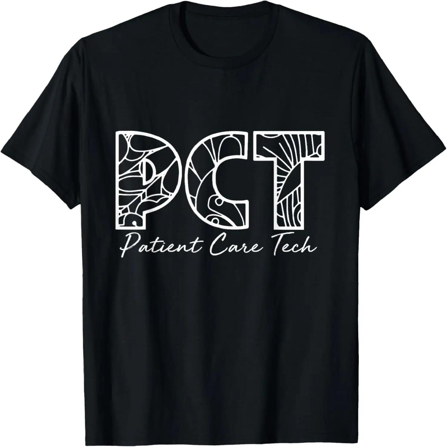 PCT Patient Care Tech Floral style for Nurse nurse week T-Shirt S чёрный