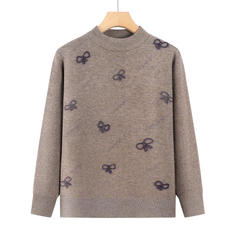 Hodo Women's Mid-Aged Winter Semi-High Collar Knit Sweater