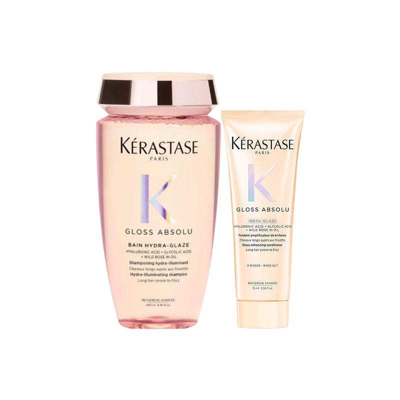Kerastase toiletry set Glowing and Moisturizing Cleansing Nourishing, Plumping Two-piece set: 250ml moisturizing shampoo + 75ml nourishing conditioner коричневый