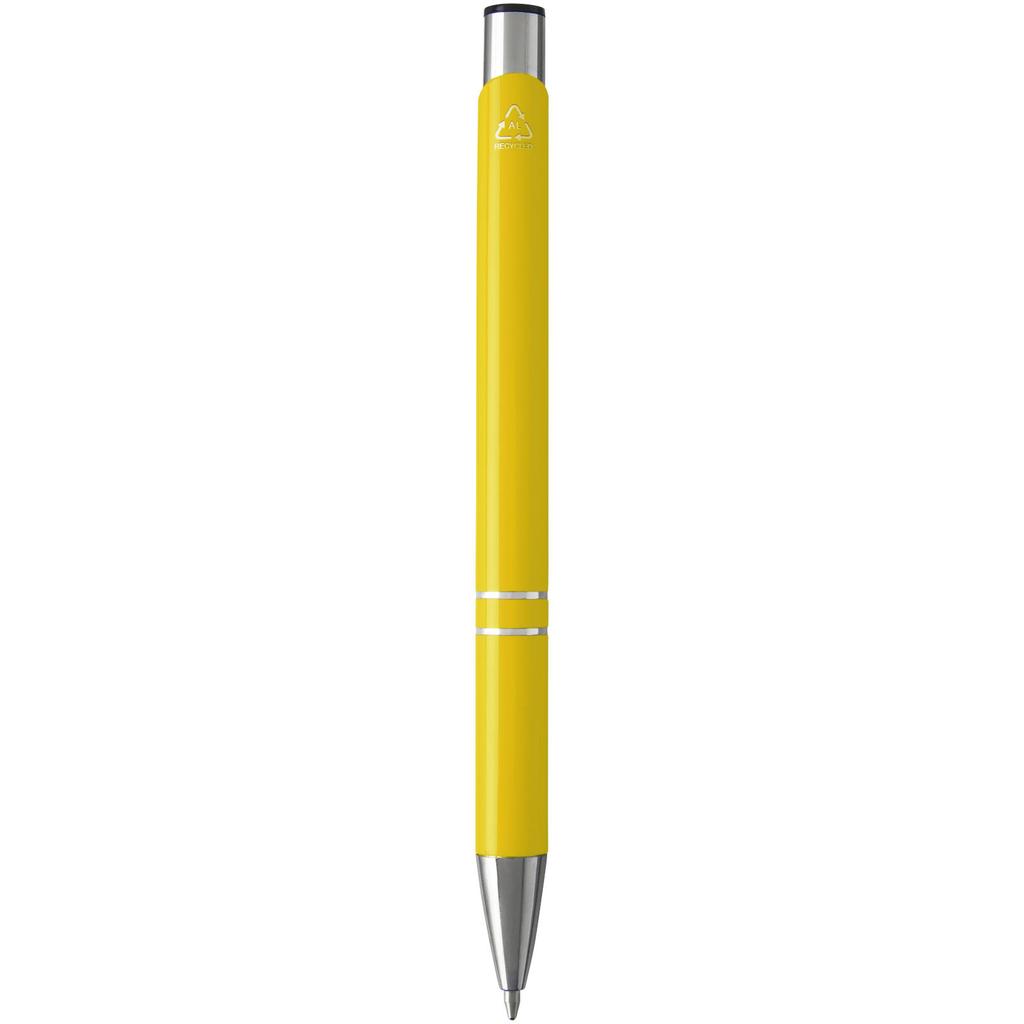 Pen of Recycled Aluminum "Moneta" (black Ink) Yellow