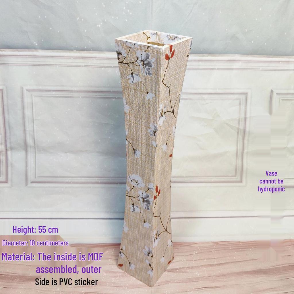 Nordic Large Resin Rattan Vase for Dried Flowers - Ceramic Look, Iron Art Floor Decoration.