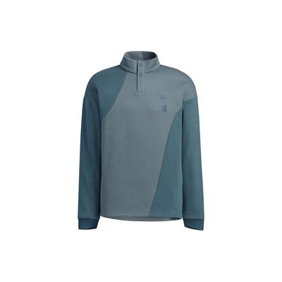 Color Block Stand Collar Sport Training Sweatshirt Men Sweatshirt Grey HY5848