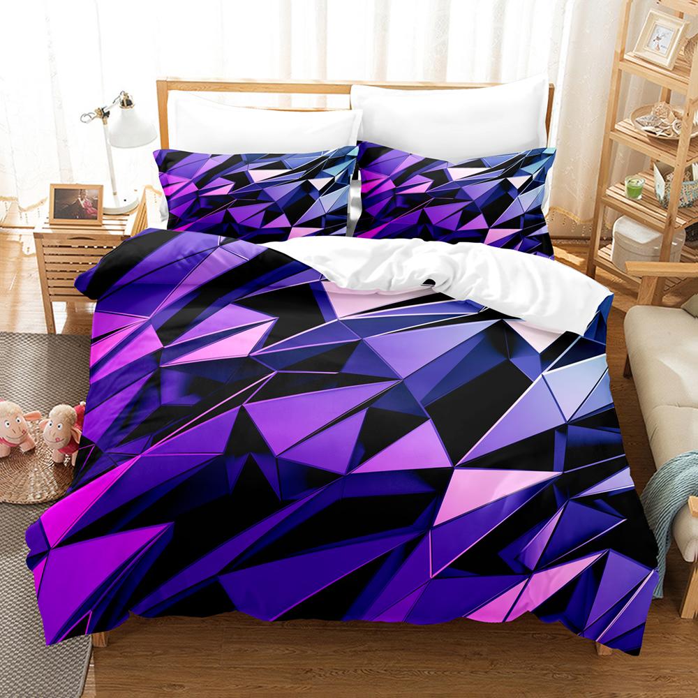 3D Visual Geometry Art Duvet Cover Set Twin Queen King Size No Filling and Sheet Gift For Kids And Adults Colorful Bedding Set