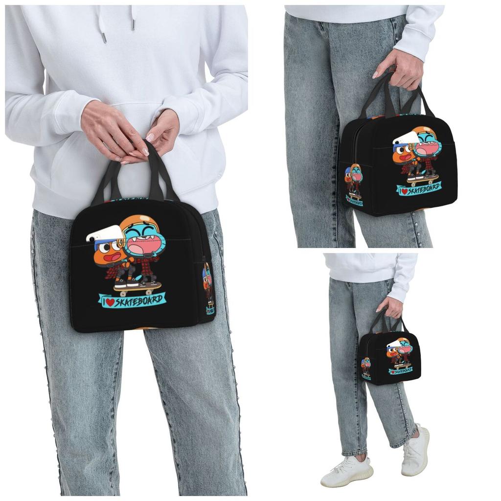 Gumball Darwin Skate Insulated Lunch Bag for Women Office Cooler Thermal Food Box Tote Portable Lunch Boxes Container