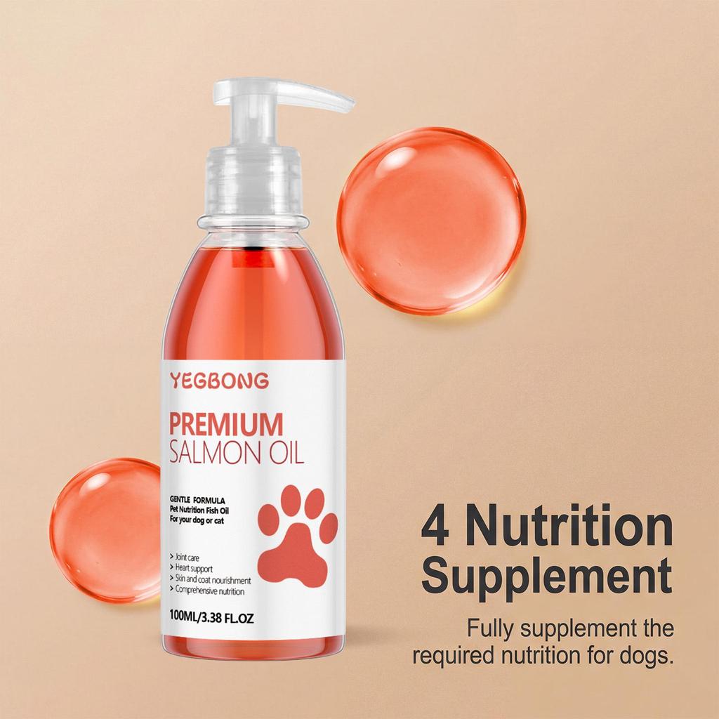 YEGBONG Pet Salmon Oil for Dogs: Enhances Coat Smoothness & Shine, Nutritional Care