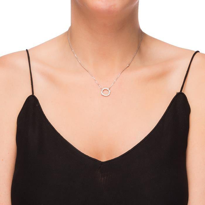 Collier - LUXENTER - Thilak - Argent 925 - Rhodié - Zircone Taille Brillantante