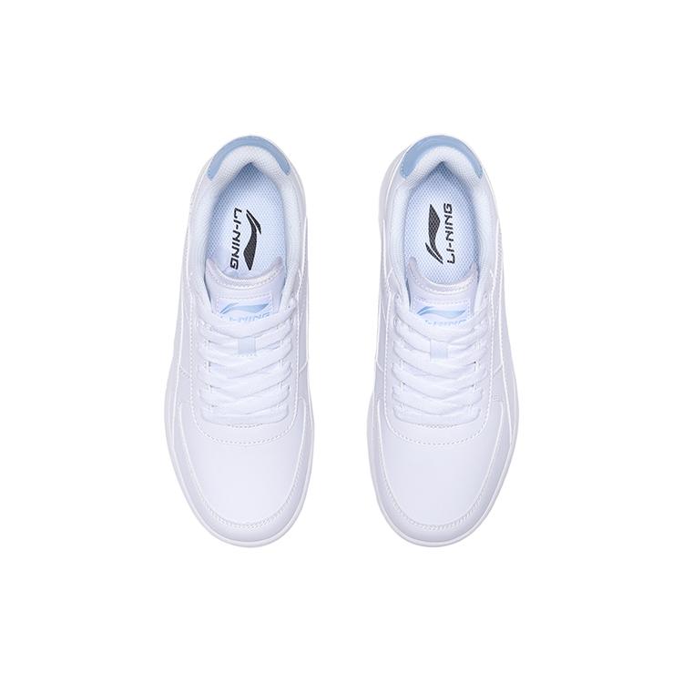 New LiNing Youth Style Low Top Skateboard Shoes Women's White Blue AGCP422-4