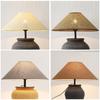 E27 Table Lamp Lampshade Linen Fabric Shell Japanese Zen Rattan Hand Woven Lamp Cover Wabi-Sabi Style Bedside Floor Lamp Shade