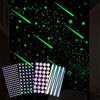 Colorful Starry Sky Luminous Wall Decals - Self-Adhesive Fluorescent Meteor Decorations for Children's Rooms and Cabinets