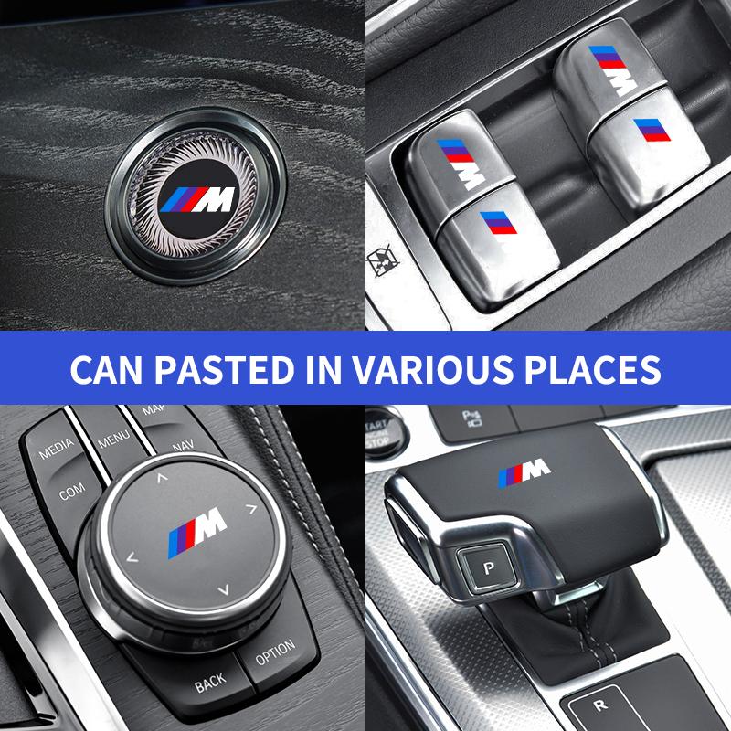 2/5/10Pcs Car Logo Sticker Central Control Decals Car Accessories For BMW M3 M4 M5 G42 G30 G20 E39 E36 E87 E53 F44 F07 F34 G15 G16
